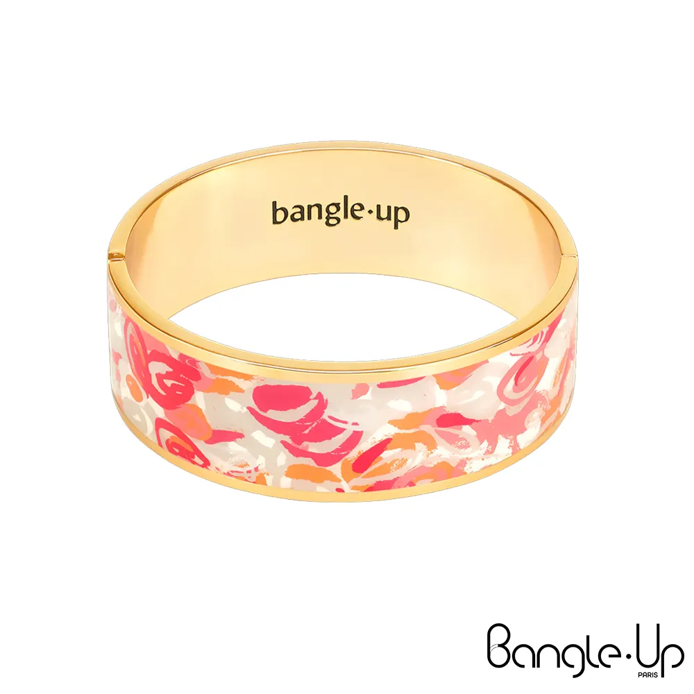 【法國 Bangle Up】閃電波紋琺瑯鍍金開口手環-歌劇紅 歷史價格詳細信息