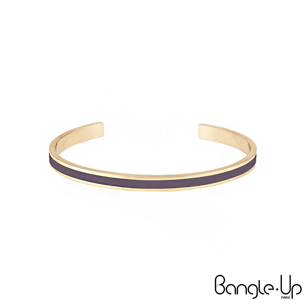 【法國 Bangle Up】閃電波紋琺瑯鍍金開口手環-歌劇紅 歷史價格詳細信息
