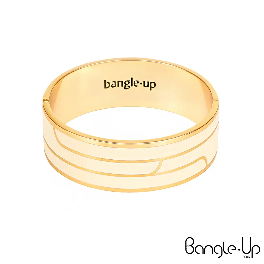 【法國 Bangle Up】閃電波紋琺瑯鍍金開口手環-歌劇紅 歷史價格詳細信息