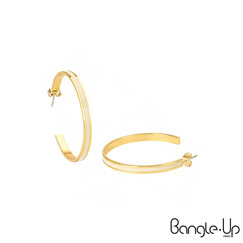 【法國 Bangle Up】閃電波紋琺瑯鍍金開口手環-歌劇紅 歷史價格詳細信息