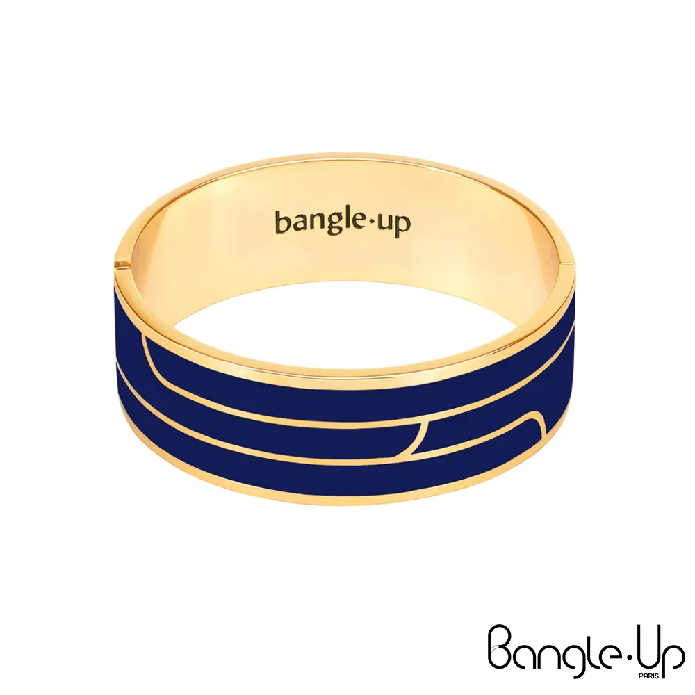 【法國 Bangle Up】印花斑點琺瑯鍍金開口手環-質感黑 歷史價格詳細信息