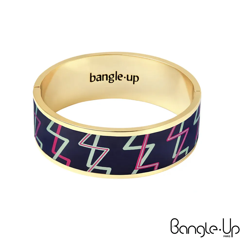 【法國 Bangle Up】閃電波紋琺瑯鍍金開口手環-歌劇紅 歷史價格詳細信息