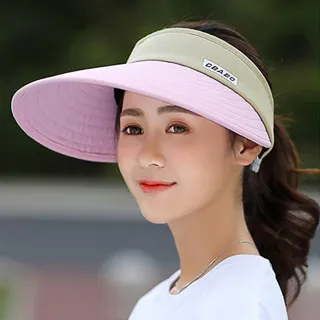 【活力揚邑】寬大帽檐防曬可捲收抗UV空頂遮陽帽-粉 歷史價格詳細信息