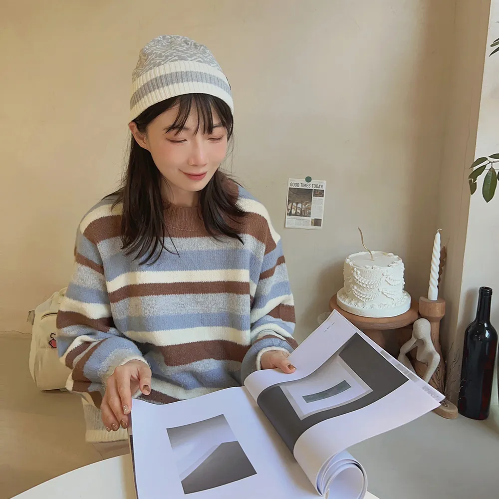 毛線帽【ISW】悉心界紋路翻邊毛線帽-黃色 男女可戴 歷史價格詳細信息