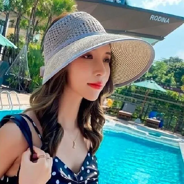 春夏可折疊防曬遮陽空頂草帽 歷史價格詳細信息