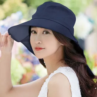 清爽優雅抗UV護頸大帽檐可捲收露馬尾遮陽帽-淺藍、卡其、粉、黑、深藍、玫紅6色可選 歷史價格詳細信息