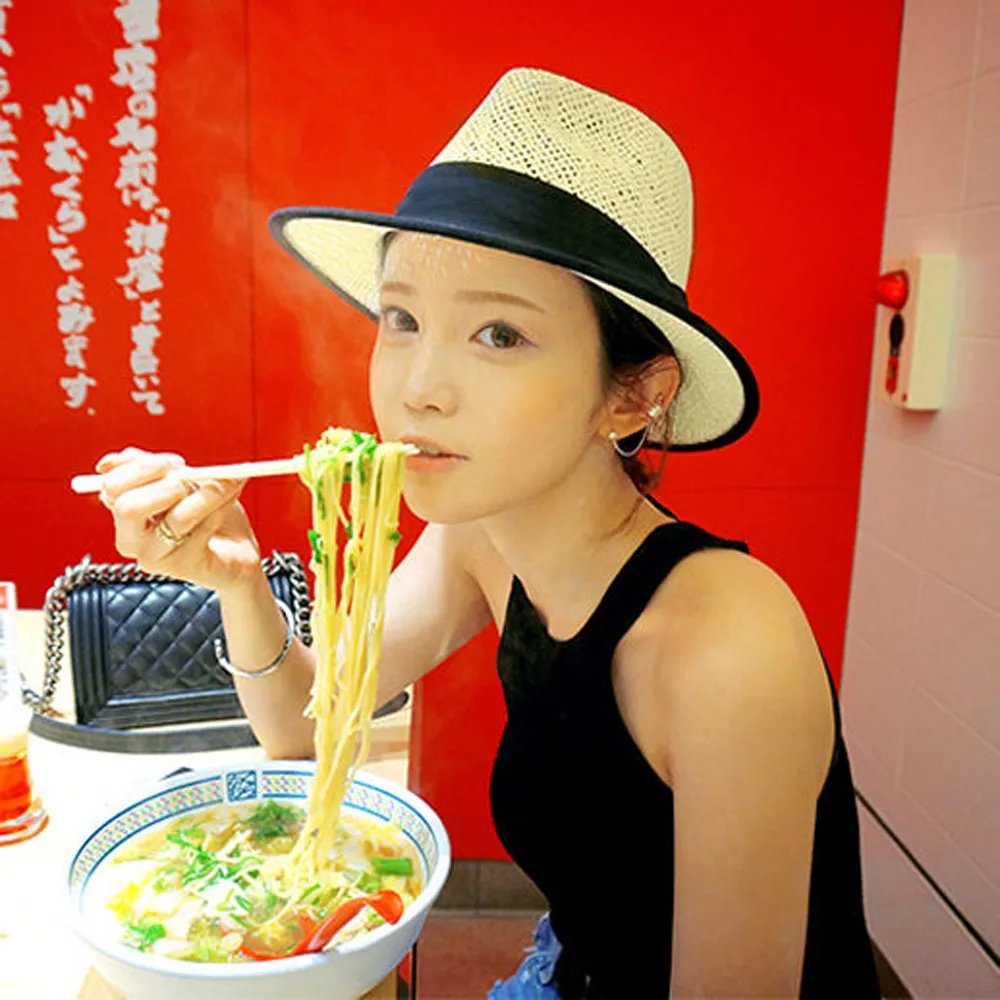 PS MALL時尚可愛女兒童蝴蝶結波浪草帽 1入 歷史價格詳細信息