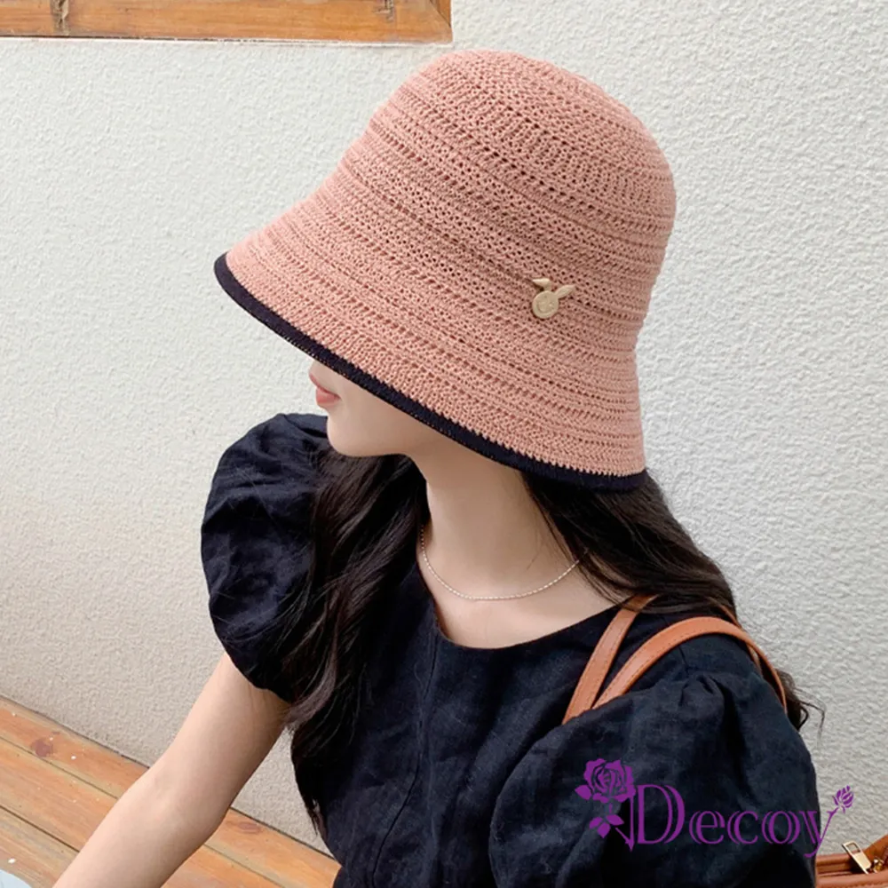 【Decoy】草帽編織＊防曬彈性蝴蝶結遮陽帽/黑 歷史價格詳細信息