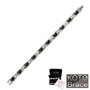 KOTO 黑陶瓷白鋼鑲鑽能量健康手鍊CS-1502B*1入 歷史價格詳細信息