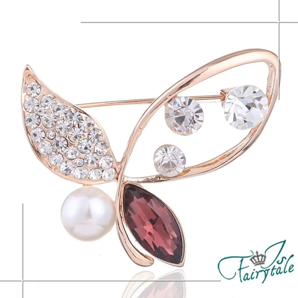 【伊飾童話】水晶鬱金香＊水鑽金繽胸針/白 歷史價格詳細信息