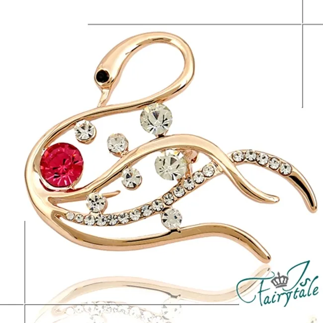 【伊飾童話】水漾天鵝＊紅水晶水鑽胸針 歷史價格詳細信息