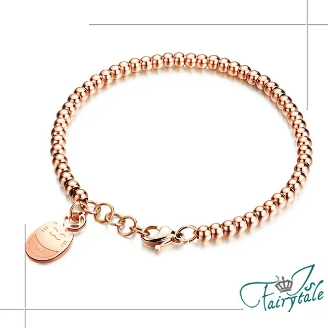 【伊飾童話】幸運納福＊招財貓玫瑰金串珠手鍊 價格比較,價格查詢,歷史價格詳細信息