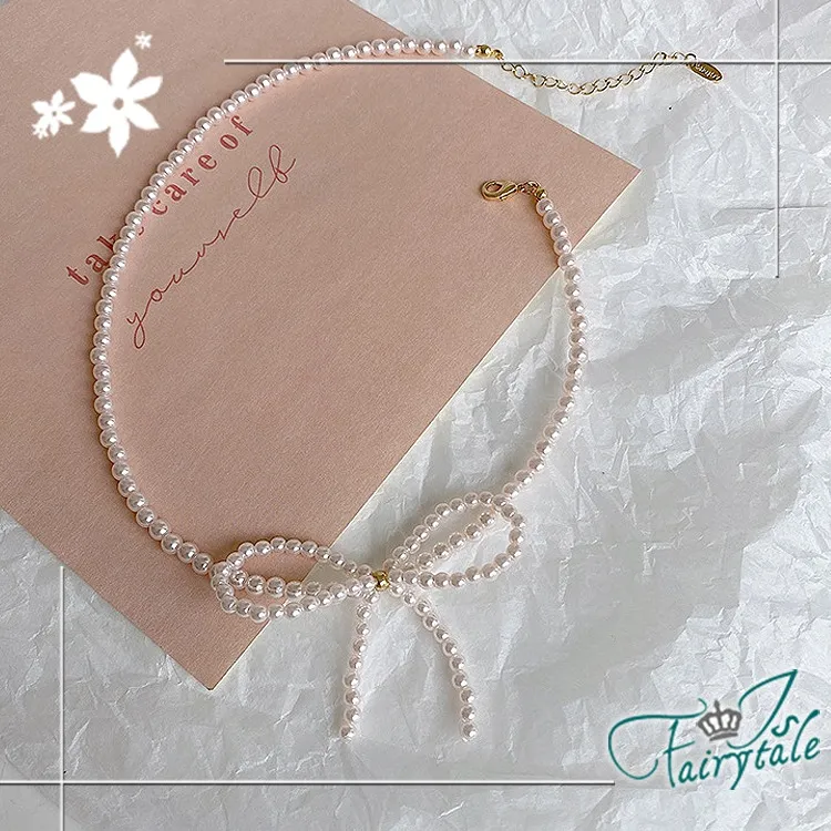 【伊飾童話】珍珠鑽結＊華麗拼接鎖骨短頸鍊 歷史價格詳細信息