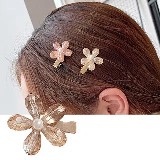 Charme 韓國流行 閃亮水鑽三顆仿珠造型小抓夾 歷史價格詳細信息