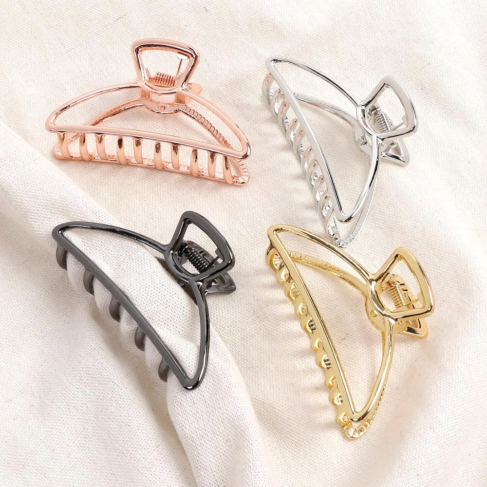 感大號金屬磨砂波浪抓夾女髮夾後腦勺鯊魚夾2023新款夾子頭飾 歷史價格詳細信息