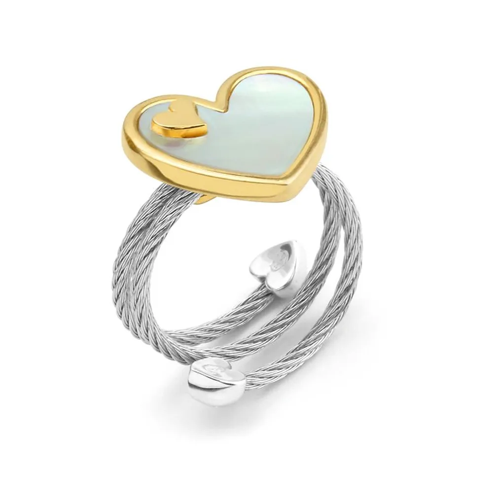 CHARRIOL 夏利豪 UNIVERSAL LOVE 博愛 珍珠貝鋼索戒指 02-124-1253-1 歷史價格詳細信息