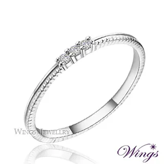 Wings 星空 纖細美麗的優雅 精鍍白K金戒指 尾戒 歷史價格詳細信息