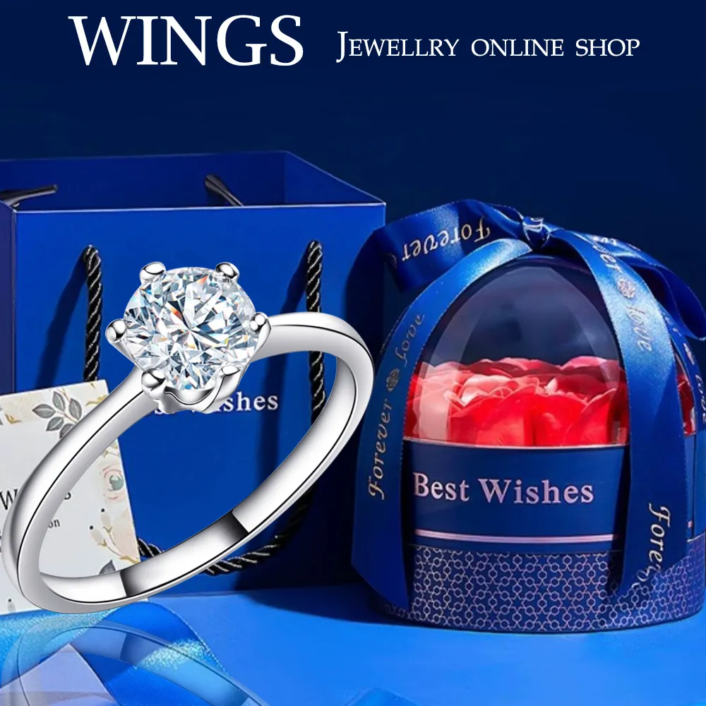 Wings 經典六爪鑲 八心八箭方晶鋯石美鑽戒指 RW038 歷史價格詳細信息