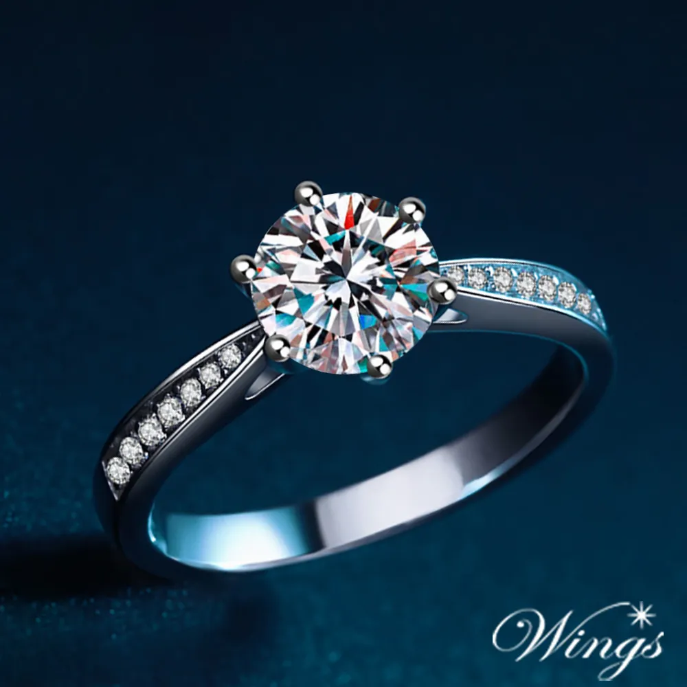 Wings 維多利亞 戒指 經典環鑽式設計 完美八心八箭方晶鋯石精鍍白K金戒指 女戒 歷史價格詳細信息