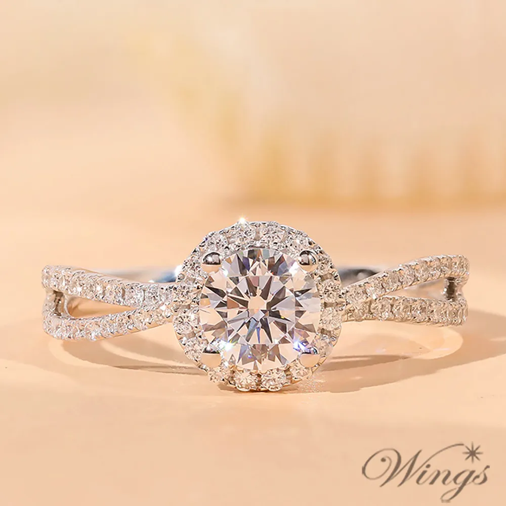 Wings 戀戀心語 八心八箭閃耀方晶鋯石精鍍白K金戒指 歷史價格詳細信息