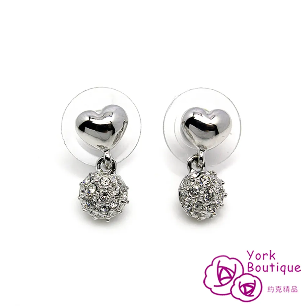 【約克精品】動情施華洛元素晶鑽包銠金鈦金屬針式耳環(SGS認證) 歷史價格詳細信息