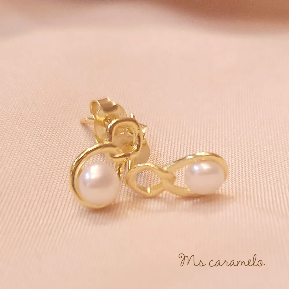 【焦糖小姐 Ms caramelo】925純銀鍍14K黃 淡水珍珠耳環(日風設計珍珠耳環) 歷史價格詳細信息