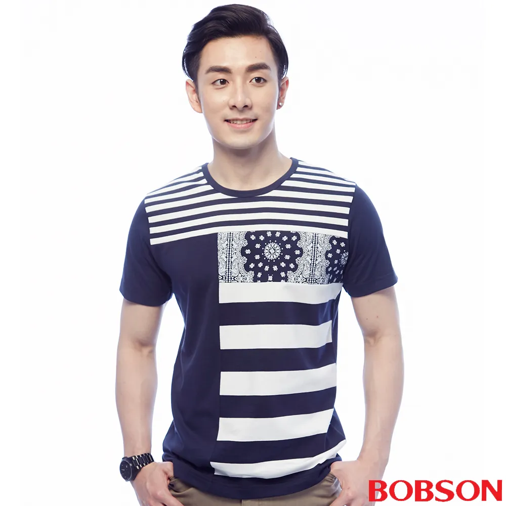 【BOBSON】男款短袖異素材剪接上衣(26024-83) 歷史價格詳細信息