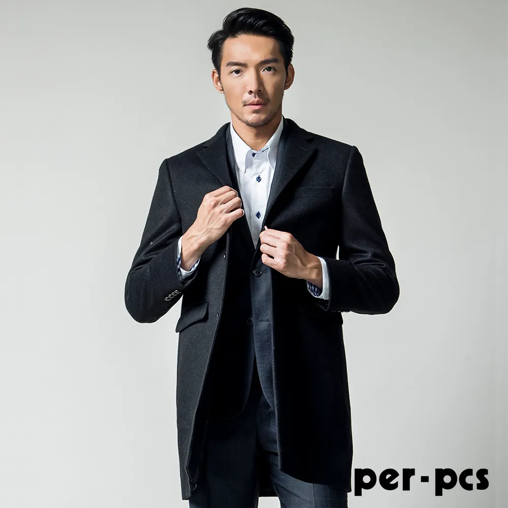 【per-pcs】雅致風尚毛料合身平面西褲_深藍(717123) 歷史價格詳細信息
