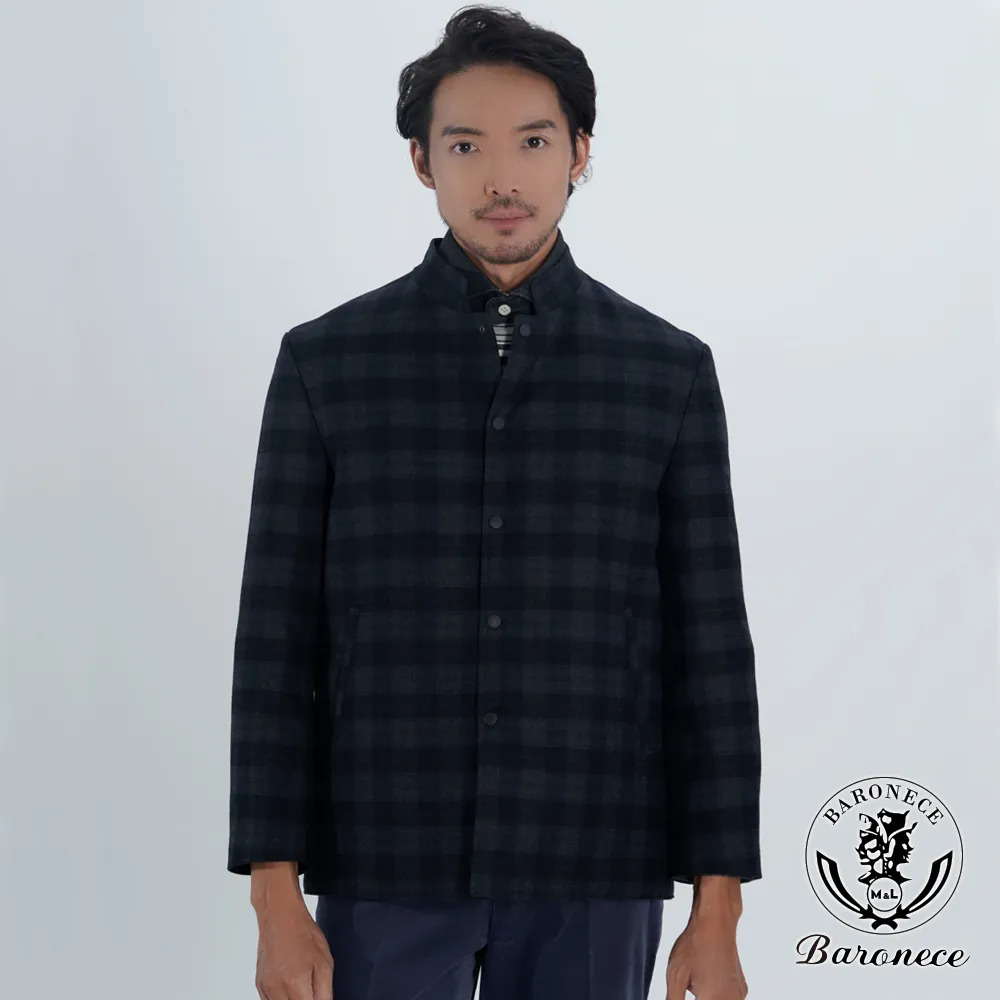 【BARONECE】日系格紋喀什米爾羊毛圍巾_深藍格(421006-59) 歷史價格詳細信息