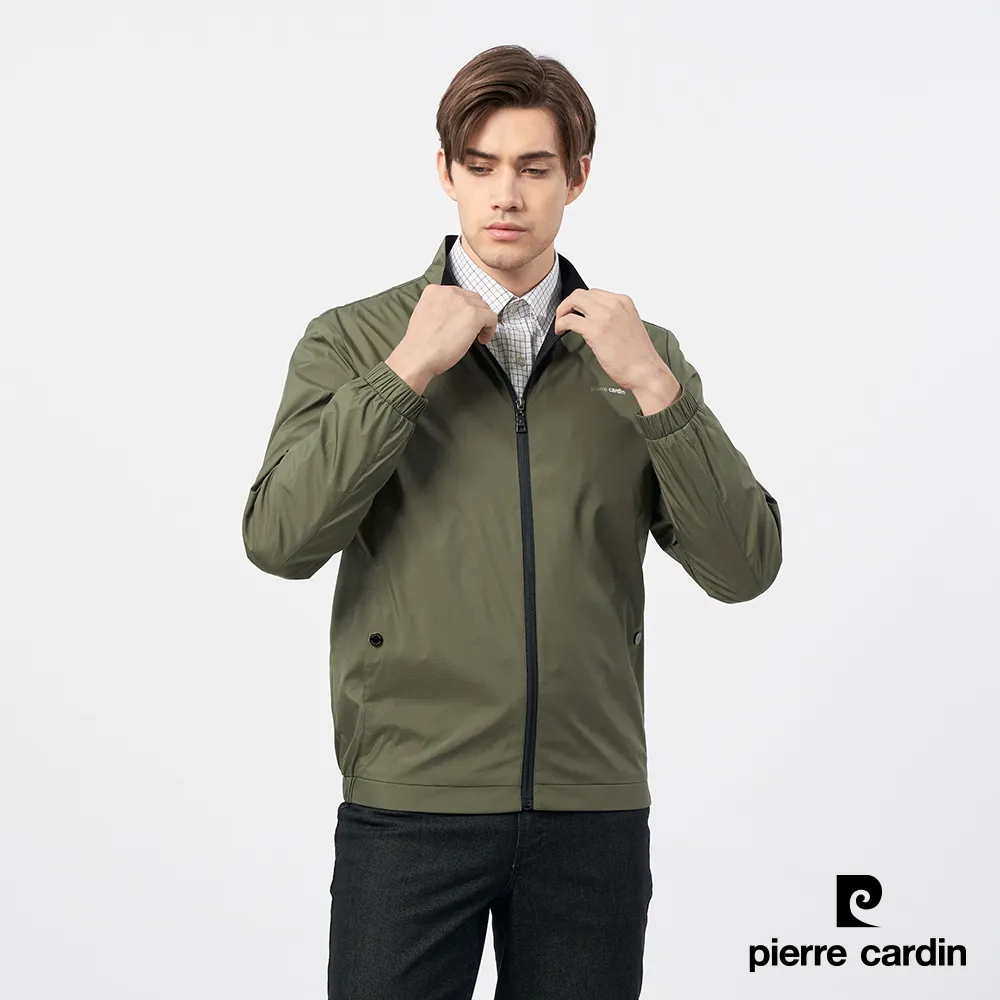【pierre cardin皮爾卡登】男裝 休閒立領暗格紋薄夾克外套-橄欖綠 (5235664-47) 歷史價格詳細信息