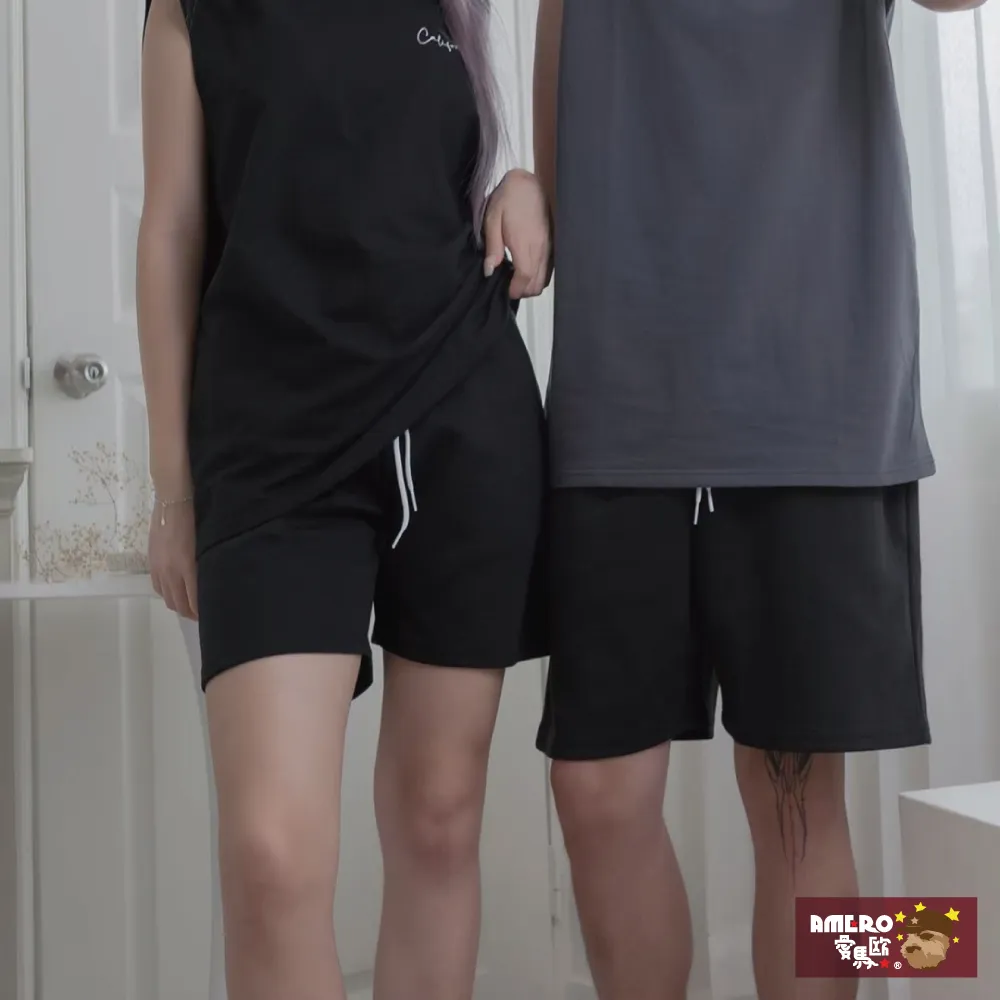 【AMERO】男裝 女裝 休閒棉褲 短褲 寬鬆 鬆緊褲頭 綁帶 英文字印花 情侶裝 歷史價格詳細信息