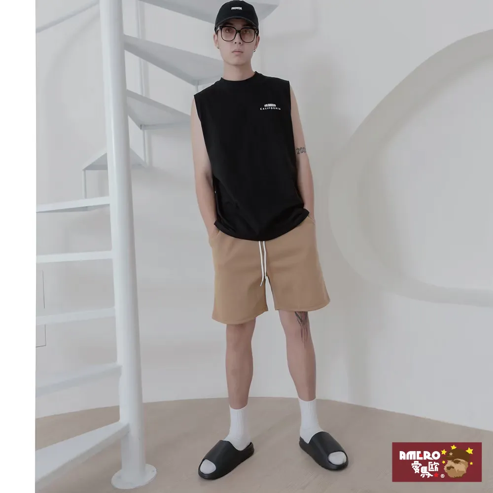 【AMERO】男裝 女裝 休閒棉褲 短褲 寬鬆 鬆緊褲頭 綁帶 英文字印花 情侶裝 歷史價格詳細信息