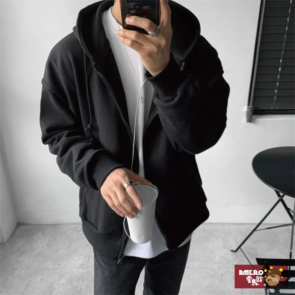 【AMERO】男裝 女裝 長袖刷毛連帽Ｔ恤 英文字刺繡 寬鬆 落肩 情侶裝 歷史價格詳細信息