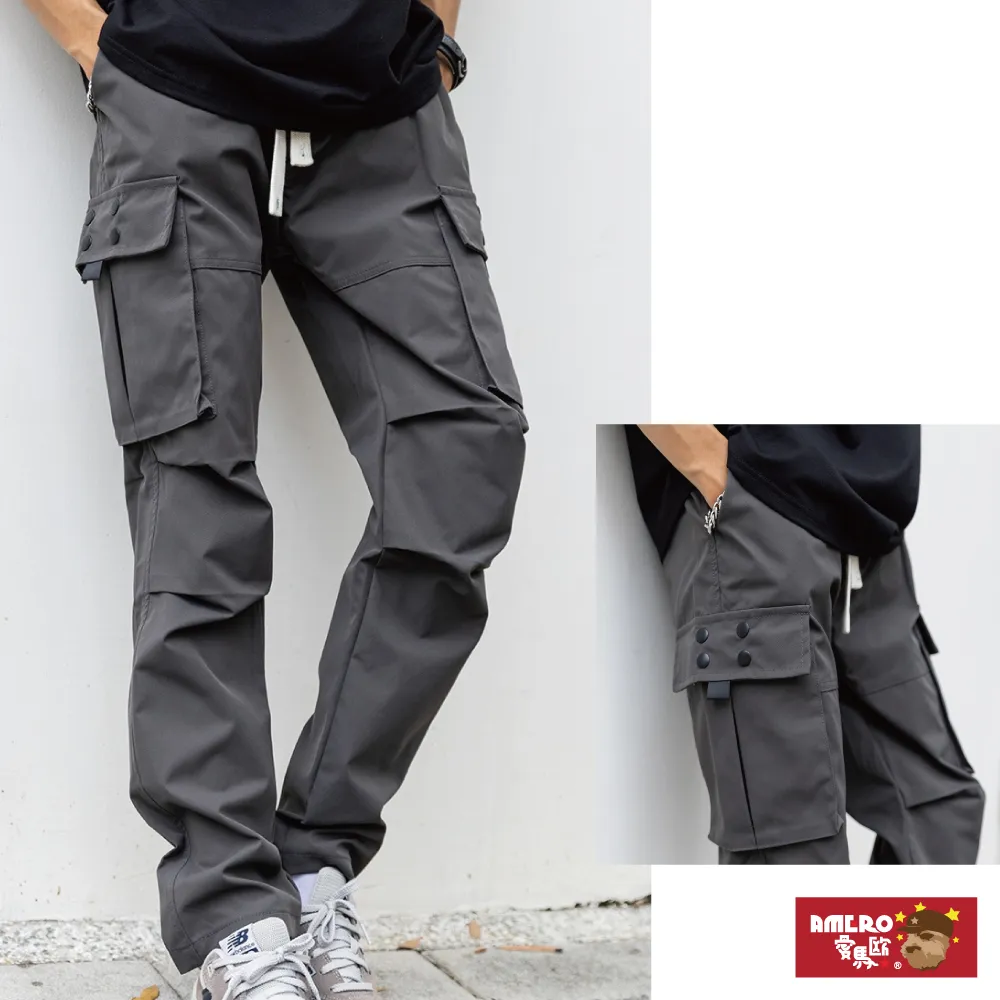 【AMERO】男女裝 工作休閒褲 彈力 水洗 拼接側邊撞色條 情侶款 共三色 歷史價格詳細信息