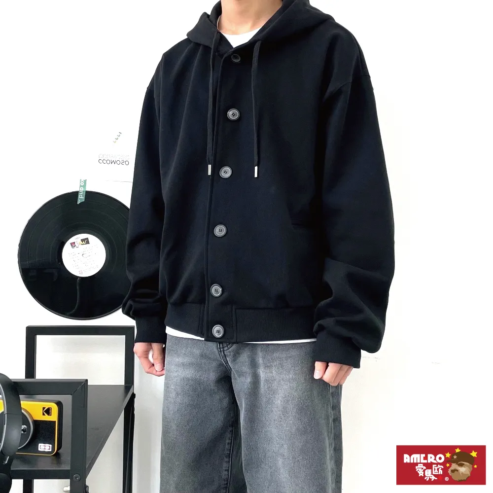 【AMERO】男裝 女裝 長袖刷毛連帽Ｔ恤 英文字刺繡 寬鬆 落肩 情侶裝 歷史價格詳細信息