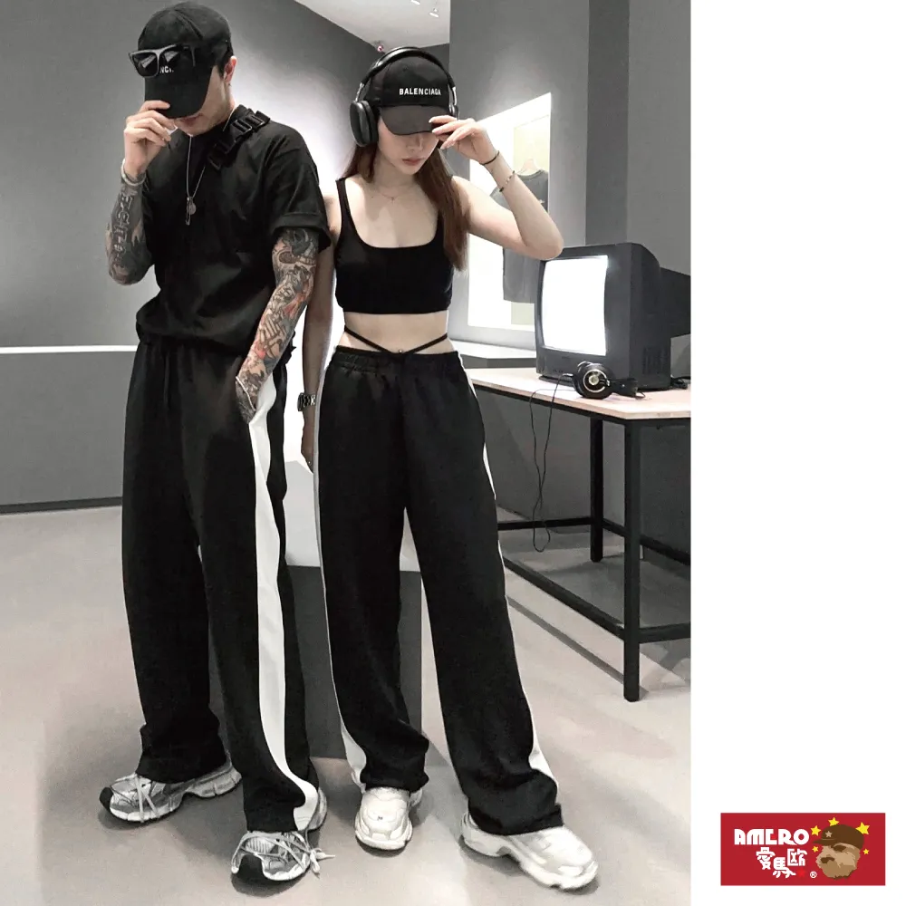 【AMERO】男裝 女裝 寬版水洗落地褲 情侶裝 歷史價格詳細信息