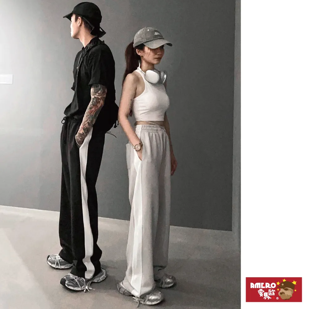 【AMERO】男裝 女裝 寬版水洗落地褲 情侶裝 歷史價格詳細信息