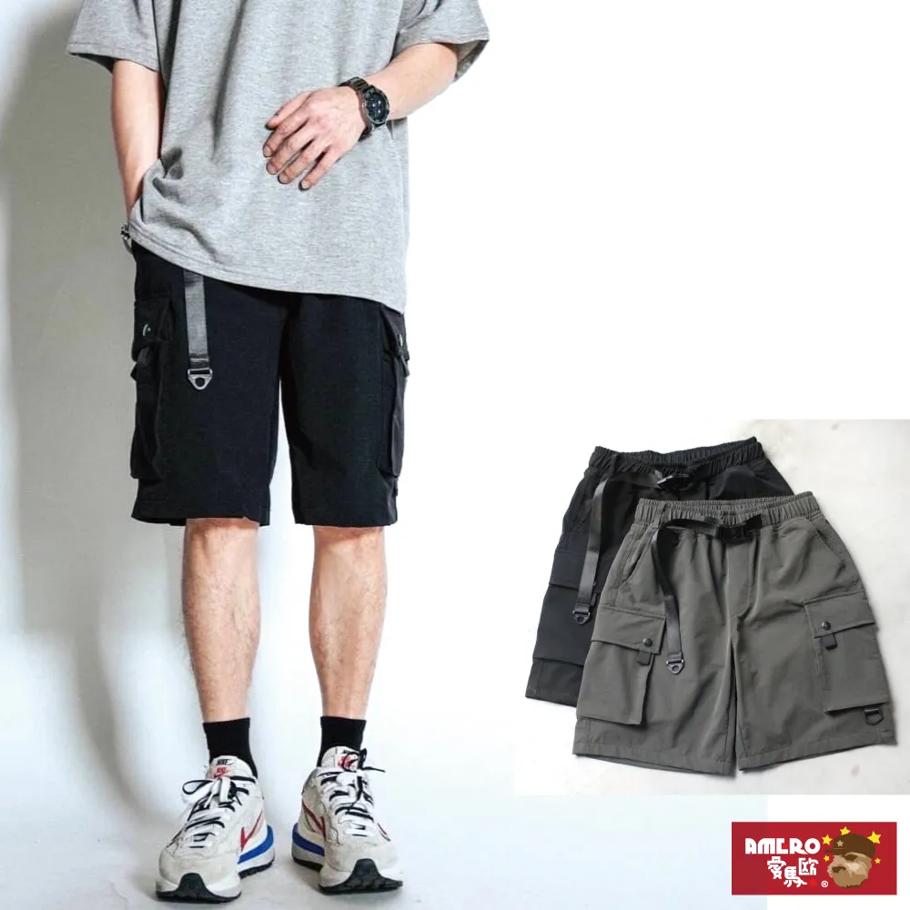 工裝短褲 速乾立體口袋寬鬆五分褲 伸縮褲頭【TJH2022】現貨＋預購 歷史價格詳細信息