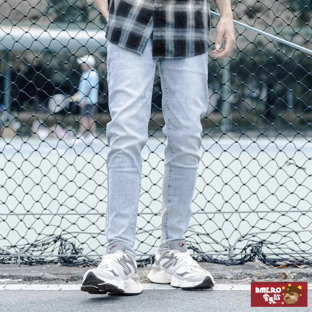 【AMERO】男裝 女裝 水洗漸層 工裝牛仔褲 鬆緊褲頭 情侶裝 歷史價格詳細信息