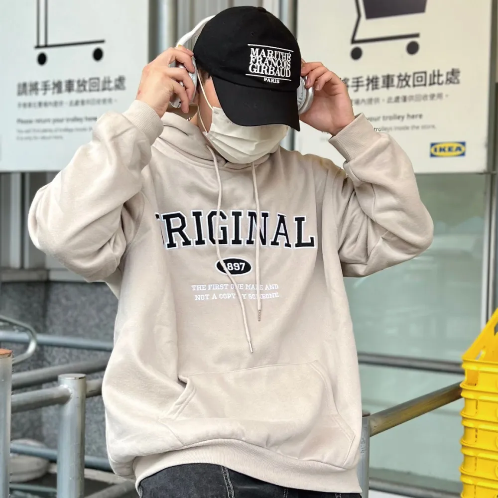 【AMERO】男裝 女裝 長袖刷毛連帽Ｔ恤 英文字刺繡 寬鬆 落肩 情侶裝 歷史價格詳細信息