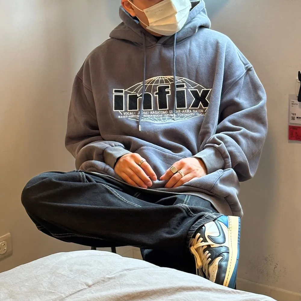 【AMERO】男裝 女裝 長袖連帽Ｔ恤 泰迪熊毛 刷漆英文 寬鬆 落肩 情侶裝 歷史價格詳細信息