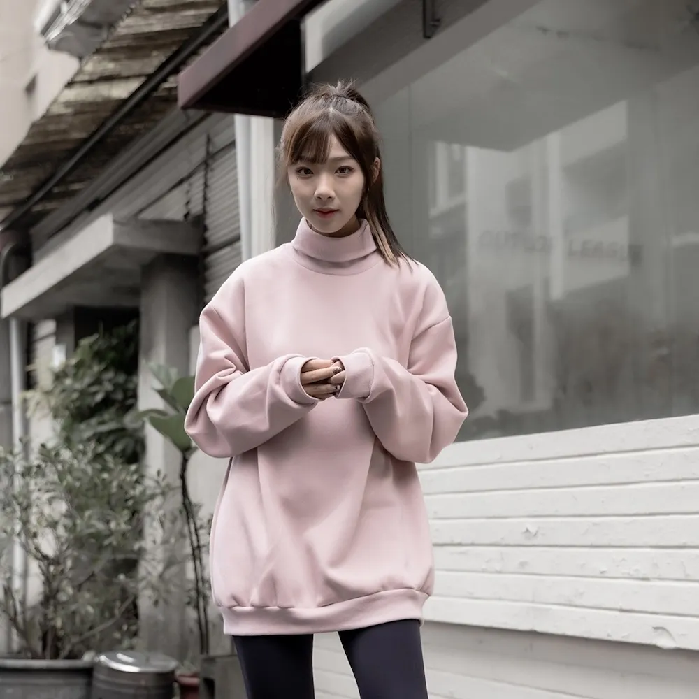 【AMERO】男裝 女裝 長袖高領刷毛Ｔ恤 寬鬆 落肩 歷史價格詳細信息