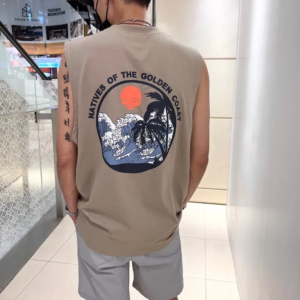 【AMERO】男女款 圓領無袖背心 海波浪浮世繪印花 寬鬆版型 情侶裝 歷史價格詳細信息