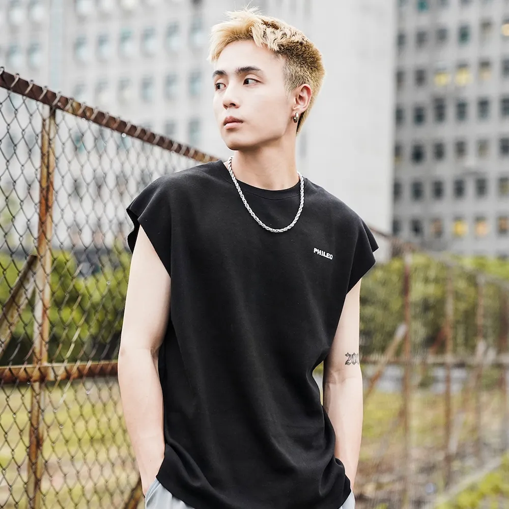 【AMERO】男裝 女裝 圓領 無袖背心 寬肩背心 度假燙片印花 寬鬆版型 情侶裝 歷史價格詳細信息