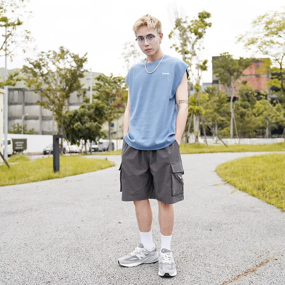 【AMERO】男裝 女裝 圓領 無袖背心 寬肩背心 度假燙片印花 寬鬆版型 情侶裝 歷史價格詳細信息