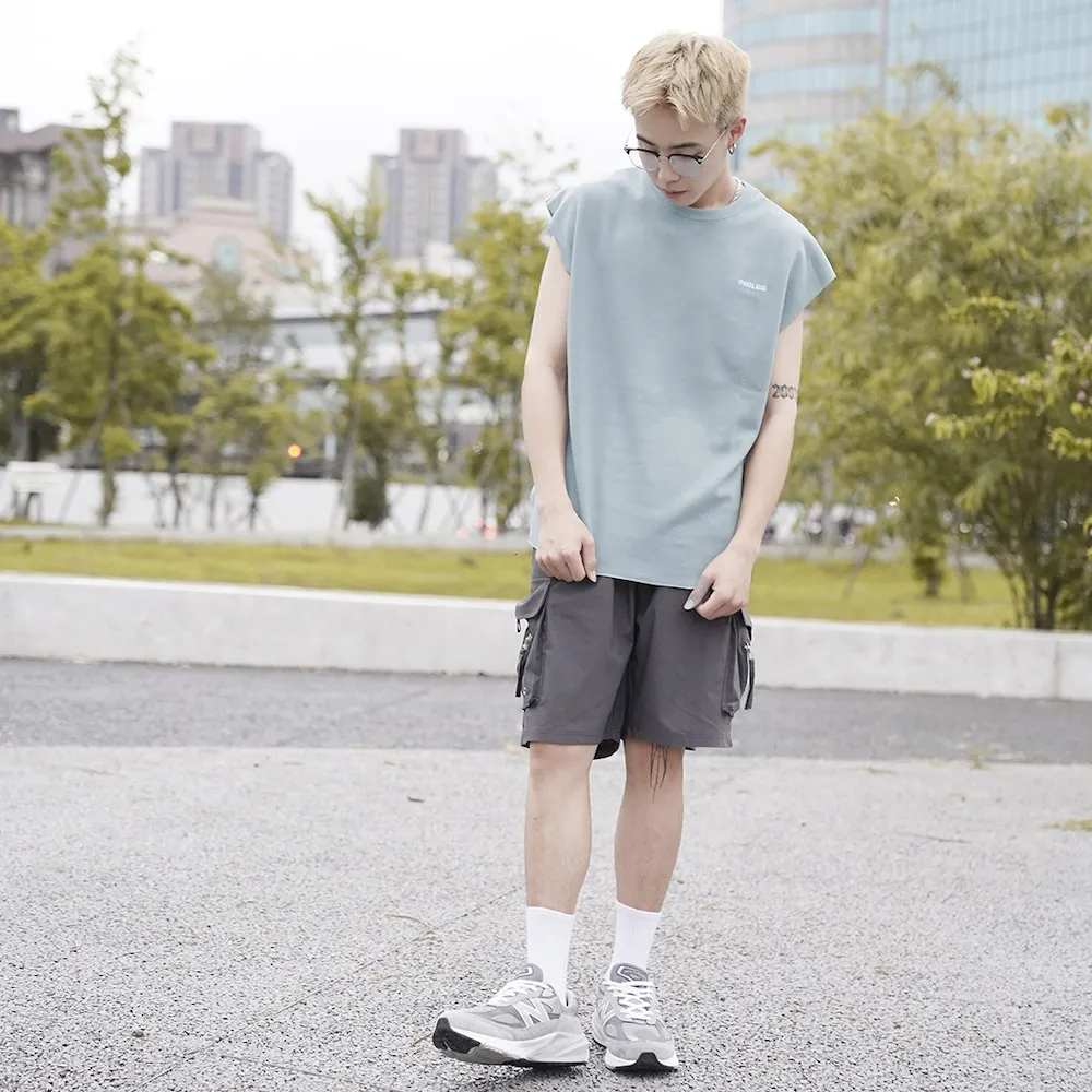 【AMERO】男裝 女裝 圓領 無袖背心 寬肩背心 度假燙片印花 寬鬆版型 情侶裝 歷史價格詳細信息