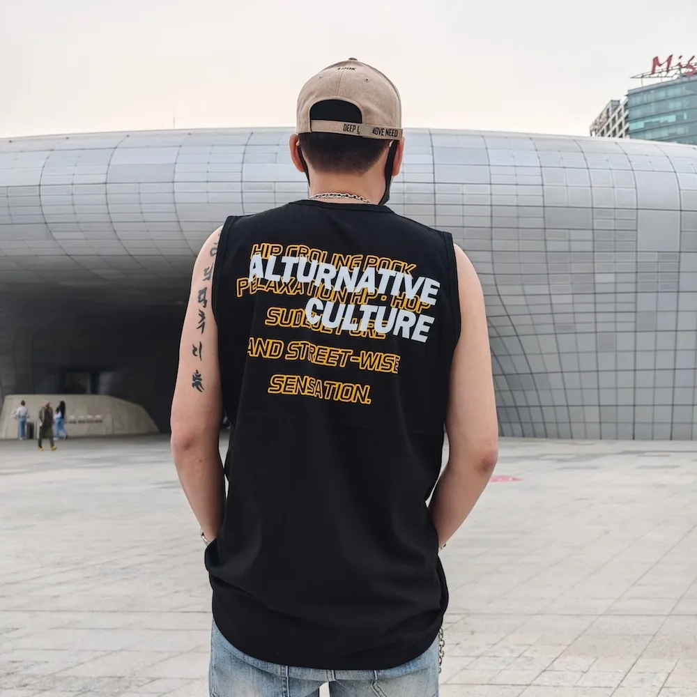 【AMERO】男裝 女裝 無袖圓領背心 彩條復古車印花 情侶裝 歷史價格詳細信息