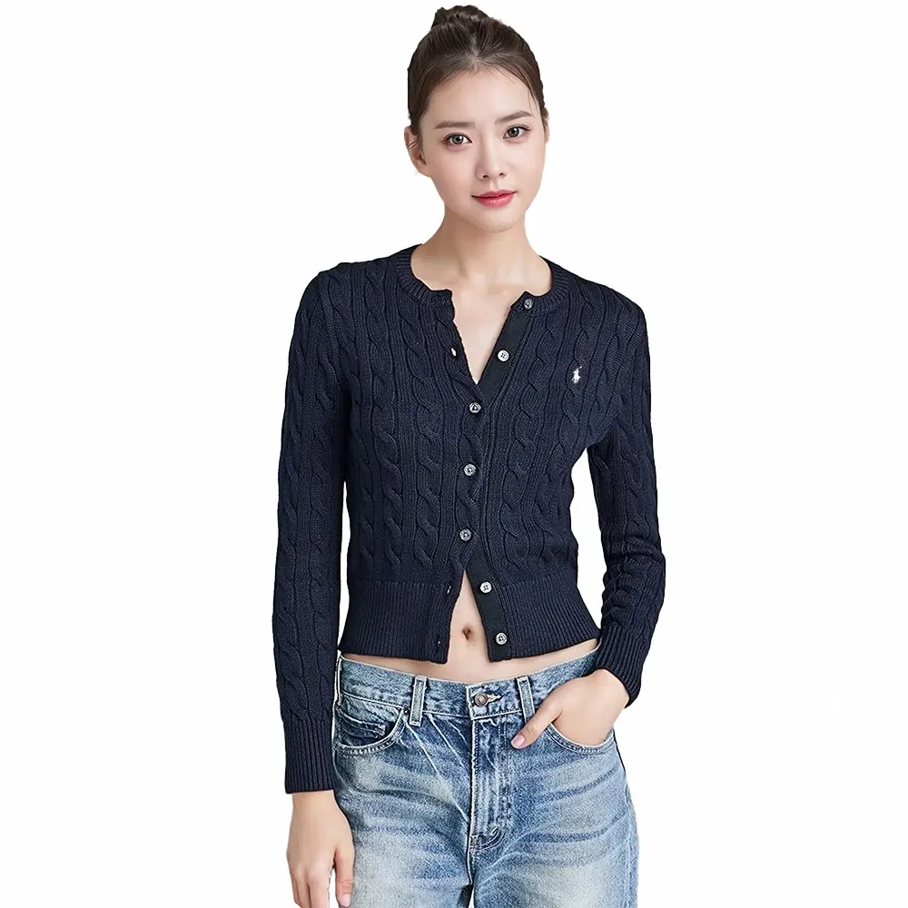 Polo Ralph Lauren RL 熱銷圓領刺繡小馬純棉麻花針織毛衣-燕麥色 歷史價格詳細信息