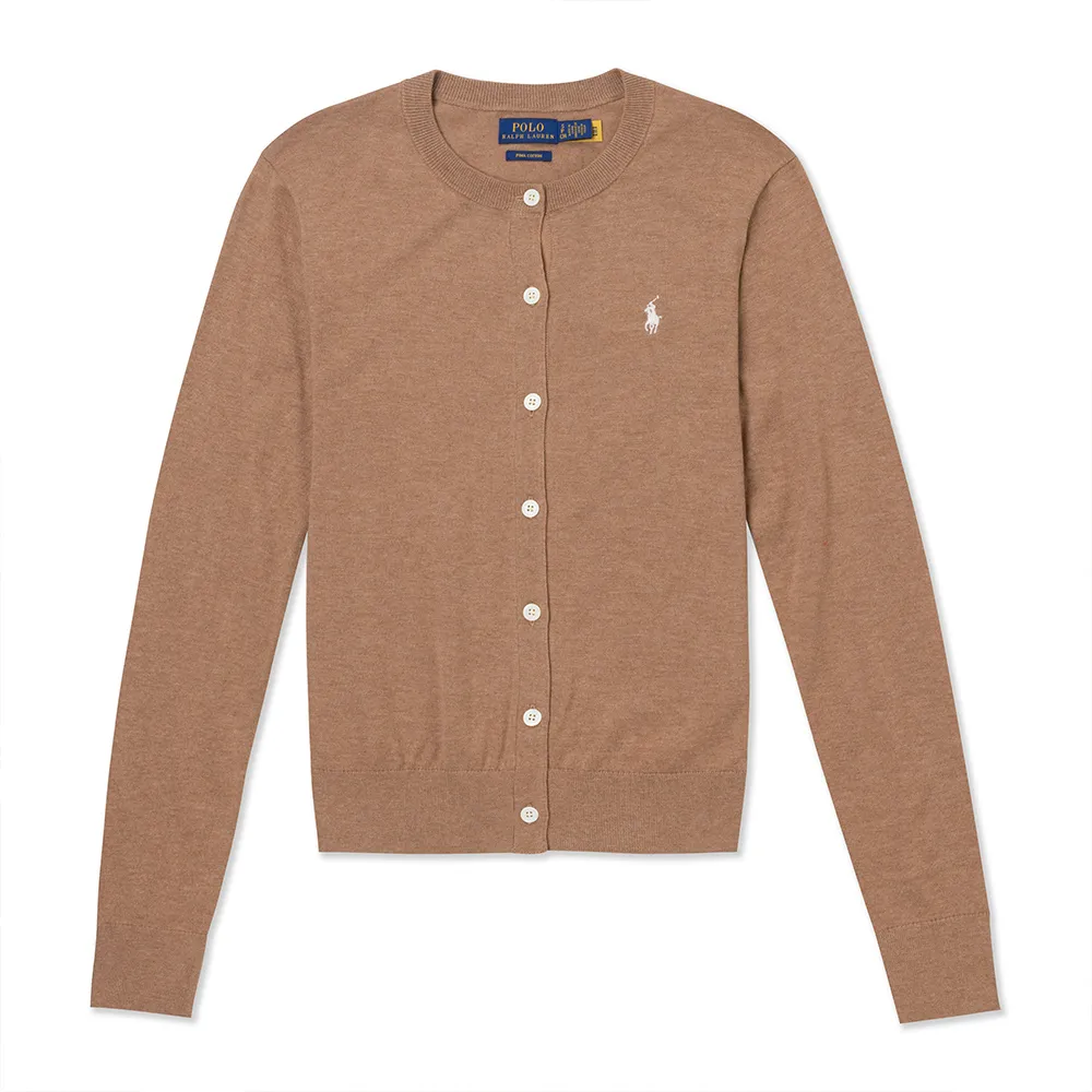 Polo Ralph Lauren RL 熱銷圓領刺繡小馬純棉麻花針織毛衣-燕麥色 歷史價格詳細信息