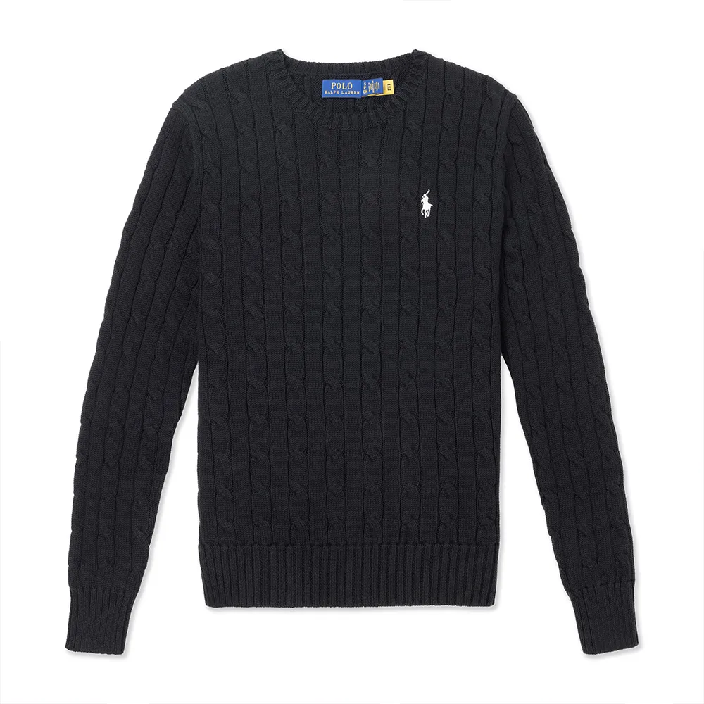 Polo Ralph Lauren RL 熱銷圓領刺繡小馬純棉麻花針織毛衣-燕麥色 歷史價格詳細信息